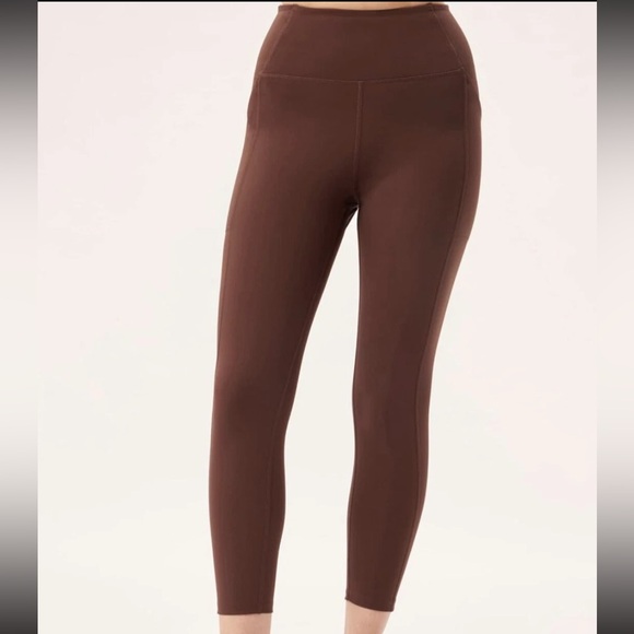 girlfriend collective Pants - Nwt Girlfriend Collective Brown Pocket Leggings High Rise 7/8 Size Medium